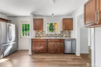 The door leads from the kitchen to the backyard