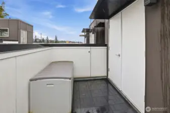 Additional storage on back side of roof top deck.