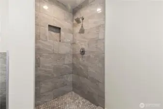 Primary luxurious Shower stone floor, brilliant marble look tiles