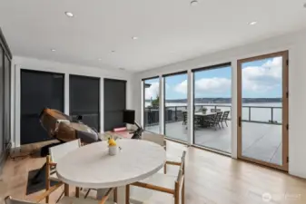 Spacious flex room on 3rd level completes with a sunny patio with panoramic lake views.