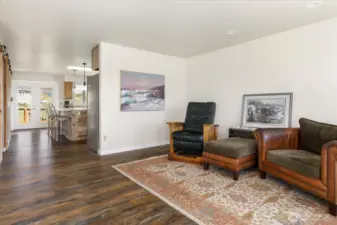 Entering living room from deck.