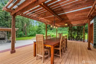 Covered outdoor dining area