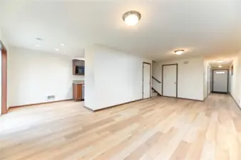 living room and dining room, brand new floors throughout