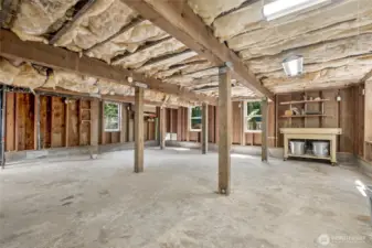 950+ sq ft of full-height under-house shop  space—perfect for a workshop or extensive storage!