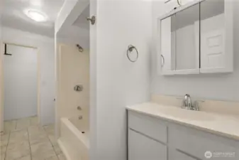 Lower level full bath.