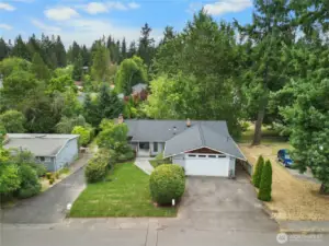 A 2 car garage adds convenience.