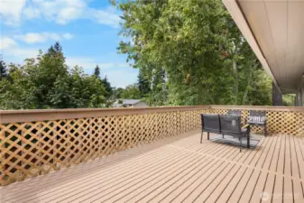 Ideal setting for morning coffee on the deck.