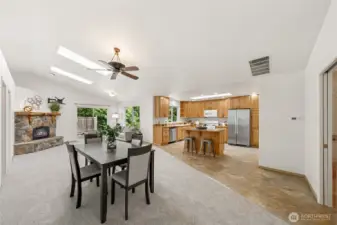 Bright, open-concept living with new carpeting throughout.
