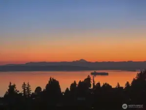 sunrise over Mt Baker
