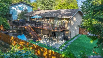 beautiful outdoor setting that looks into a greenbelt. Total privacy and submerged in nature