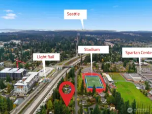 ideally located near light rail and freeway