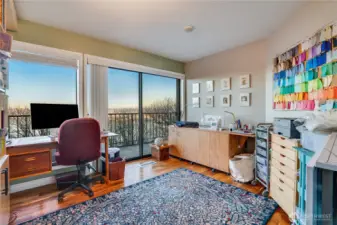 This office has a built in Murphy Bed to flex for company should you wish!  Perfect home office, workout room, studio or for all!