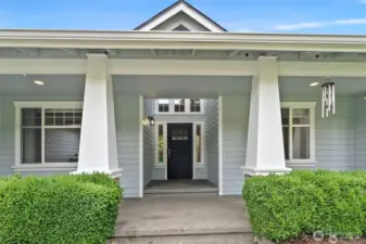 Expansive covered front patio