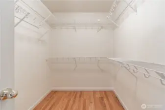 Oversized primary walk-in closet