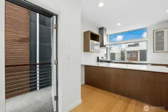 Door to patio off the dining area