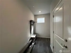 Entry with closet at right