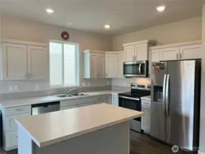 SS appliances, island