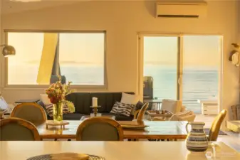 Sunset views from the living room.