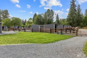 15 12'x12' outdoor stalls with attached 36'x36' all-weather runs