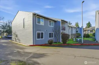 Rear--view of building