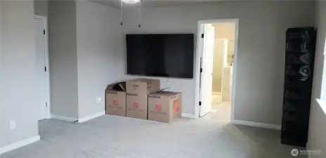 A Different Picture of the Primary Master Bedroom and door to the Bathroom.