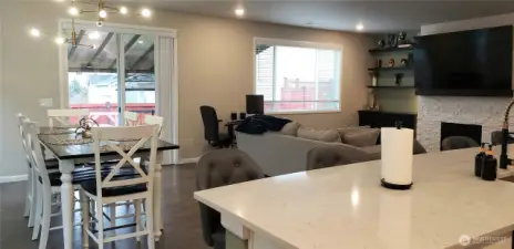 View of the Dining Room and Living Room from the Kitchen.