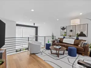 mezzanine/media room/study