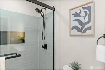 Primary bathroom. Custom tile