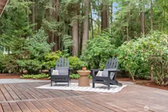 Large deck with hot tub