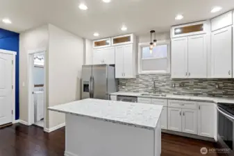 Kitchen is drenched in natural light