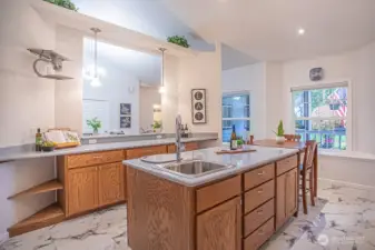 Kitchen with so much counter space.