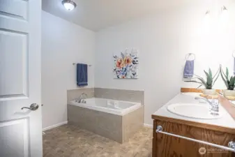 Bath off of primary bedroom 1 with soaking tub