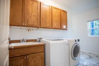 Laundry room - washer and dryer stay