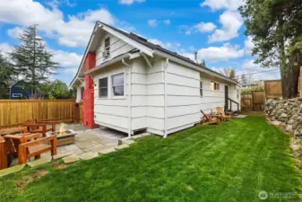 Fully fenced back yard.