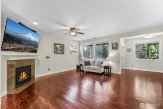Treed wetland and filtered lake views from many rooms