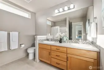 Upstairs hall bath—very large for a second bathroom!