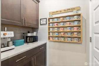 Coffee bar/Butler's pantry off of the kitchen.