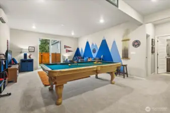 Huge rec room with access to backyard.