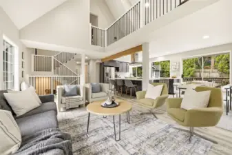 Open, airy living and dining spaces