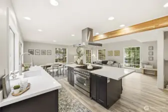 Bright, open-concept kitchen layout