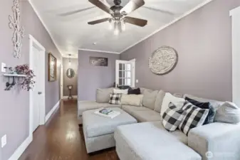 Entry is to cozy front living room. You can feel the charm the second you walk in.