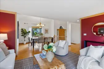 Open-concept living and dining spaces