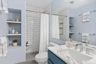 Updated bathroom with fresh finishes