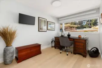 Primary residence third bedroom, office or flex space overlooks the rear patio.