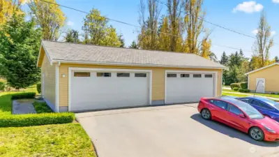 Garage and Driveway with Extra Parking.