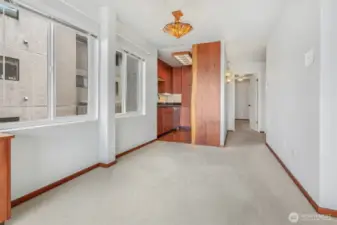 Dining area looking at the kitchen