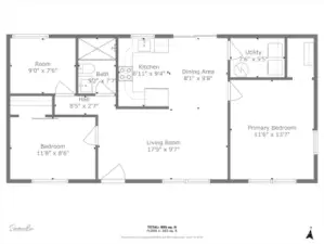 Floor plan with room measurements