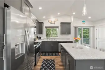 Large kitchen island with seating