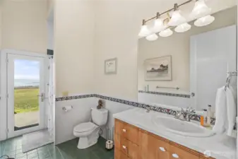 3/4 bath off the left wing.
