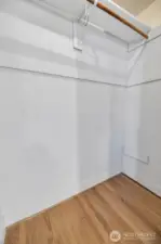 Walk-in closet off living room